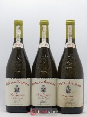 Châteauneuf-du-Pape Château de Château de Beaucastel Vieilles vignes Roussanne Jean-Pierre & François Perrin  2015 - Lot of 3 Bottles