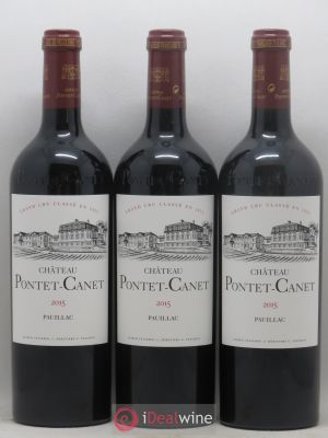 Château Pontet Canet 5ème Grand Cru Classé  2015 - Lot de 3 Bouteilles