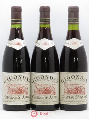 Gigondas Domaine Michel Bernard Château St-André 1985 - Lot of 3 Bottles