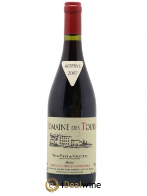 IGP Pays du Vaucluse (Vin de Pays du Vaucluse) Domaine des Tours Merlot E.Reynaud  2007 - Lot de 1 Bouteille