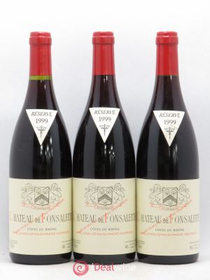 Côtes du Rhône Château de Fonsalette SCEA Château Rayas  1999 - Lot of 3 Bottles