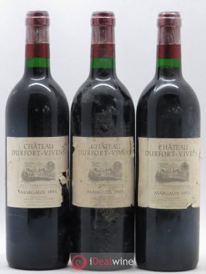 Château Durfort Vivens 2ème Grand Cru Classé  1993 - Lot of 3 Bottles