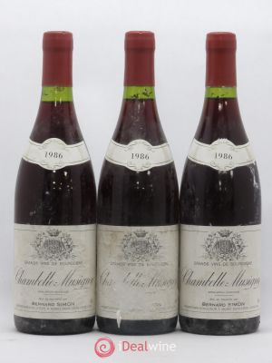 Chambolle-Musigny Bernard Simon 1986 - Lot of 3 Bottles