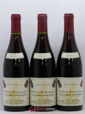 Vosne-Romanée 1er Cru Au Dessus des Malconsorts Gilles Remoriquet  2011 - Lot of 3 Bottles