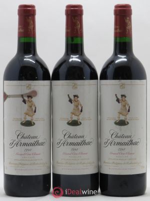 Château d'Armailhac - Mouton Baron(ne) Philippe 5ème Grand Cru Classé  1998 - Lot of 3 Bottles