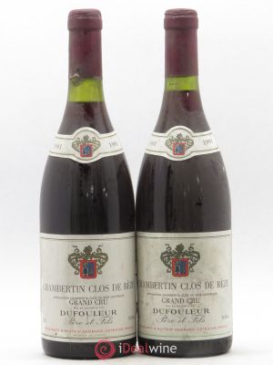 Chambertin Clos de Bèze Grand Cru Dufouleur 1991 - Lot of 2 Bottles