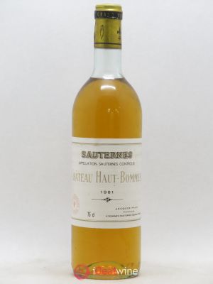 Sauternes Château Haut Bommes 1981 - Lot of 1 Bottle