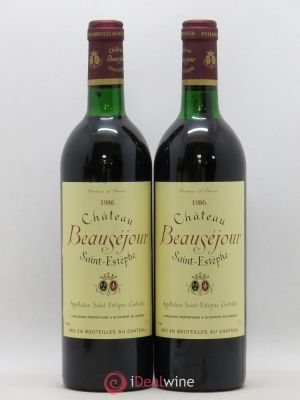 Saint-Estèphe Château Beauséjour (no reserve) 1986 - Lot of 2 Bottles