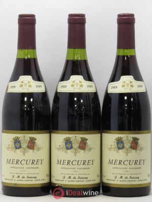 Mercurey De Saissey (sans prix de réserve) 1989 - Lot de 3 Bouteilles