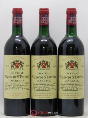 Château Malescot Saint-Exupéry 3ème Grand Cru Classé (no reserve) 1988 - Lot of 3 Bottles