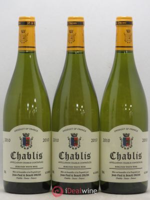 Chablis Jean-Paul & Benoît Droin (Domaine) (no reserve) 2010 - Lot of 3 Bottles