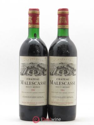 Château Malescasse Cru Bourgeois Exceptionnel (no reserve) 1984 - Lot of 2 Bottles