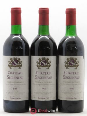 Bordeaux Supérieur Château Seguineau (sans prix de réserve) 1986 - Lot de 3 Bouteilles