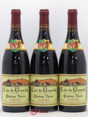 Côte de Brouilly Les 7 Vignes Château Thivin (sans prix de réserve) 2010 - Lot de 3 Bouteilles