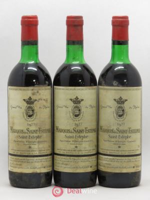 Marquis de Saint Estèphe (no reserve) 1977 - Lot of 3 Bottles