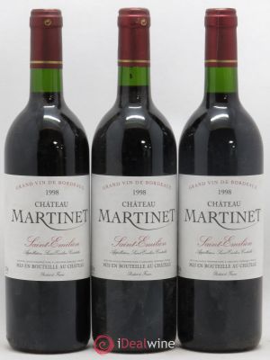 Saint-Émilion Grand Cru Château Martinet (no reserve) 1998 - Lot of 3 Bottles