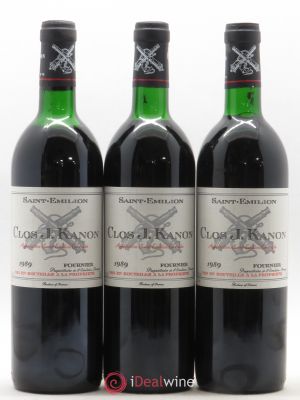 Saint-Émilion Clos J. Kanon (no reserve) 1989 - Lot of 3 Bottles