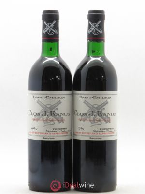 Saint-Émilion Clos J. Kanon (no reserve) 1989 - Lot of 2 Bottles