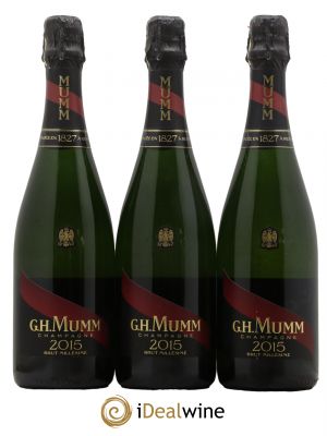 Champagne G.H Mumm Millésimé 2015 - Lot de 3 Bottles
