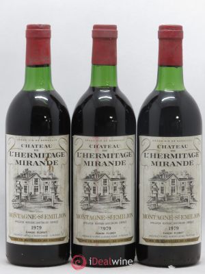 Montagne Saint-Émilion Château de L'Hermitage Mirande 1979 - Lot of 3 Bottles