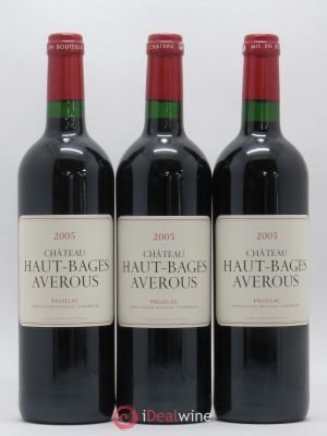 Château Haut Bages Averous Cru Bourgeois  2005 - Lot de 3 Bouteilles