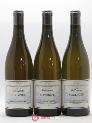 Condrieu Deponcins François Villard  2012 - Lot of 3 Bottles
