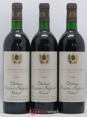 Château Beau-Séjour Bécot 1er Grand Cru Classé B  1989 - Lot of 3 Bottles