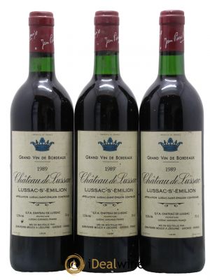 Lussac Saint-Emilion Château de Lussac 1989 - Lot de 3 Bottles
