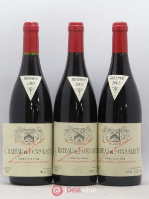 Côtes du Rhône Château de Fonsalette SCEA Château Rayas  2005 - Lot of 3 Bottles