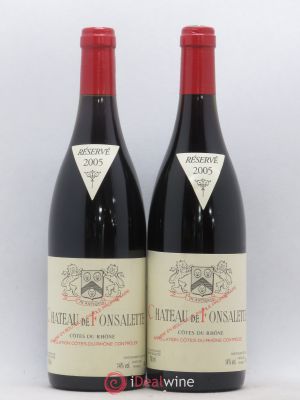 Côtes du Rhône Château de Fonsalette SCEA Château Rayas  2005 - Lot of 2 Bottles