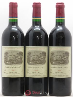 Carruades de Lafite Rothschild Second vin  1996 - Lot de 3 Bouteilles