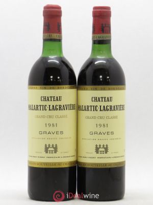 Château Malartic-Lagravière Cru Classé de Graves  1981 - Lot of 2 Bottles