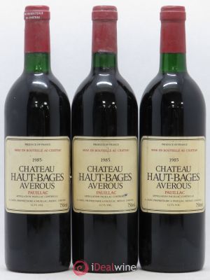 Château Haut Bages Averous Cru Bourgeois  1985 - Lot of 3 Bottles
