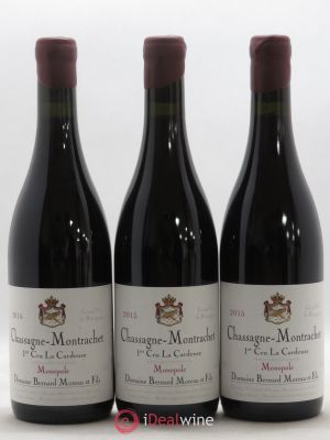 Chassagne-Montrachet 1er Cru La Cardeuse Domaine Bernard Moreau 2015 - Lot of 3 Bottles