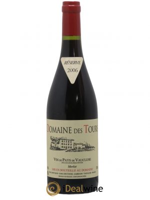IGP Pays du Vaucluse (Vin de Pays du Vaucluse) Domaine des Tours Merlot E.Reynaud  2006 - Lot de 1 Bouteille