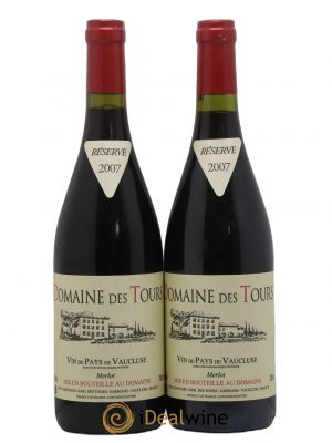 IGP Pays du Vaucluse (Vin de Pays du Vaucluse) Domaine des Tours Merlot E.Reynaud  2007 - Lot of 2 Bottles