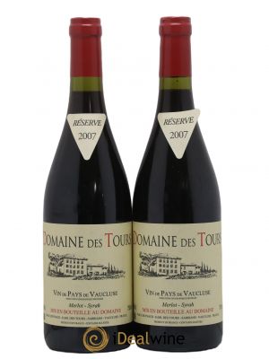 IGP Pays du Vaucluse (Vin de Pays du Vaucluse) Domaine des Tours Merlot-Syrah E.Reynaud  2007 - Lot of 2 Bottles