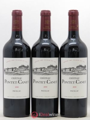 Château Pontet Canet 5ème Grand Cru Classé  2011 - Lot of 3 Bottles