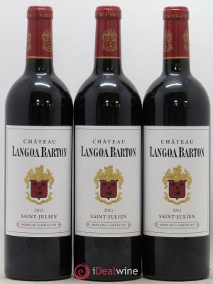 Château Langoa Barton 3ème Grand Cru Classé  2015 - Lot of 3 Bottles