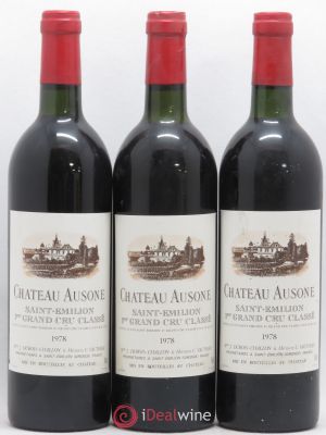 Château Ausone 1er Grand Cru Classé A  1978 - Lot of 3 Bottles