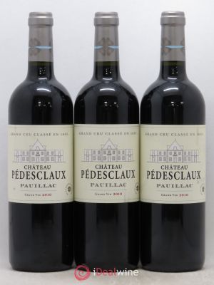 Château Pedesclaux 5ème Grand Cru Classé  2010 - Lot of 3 Bottles