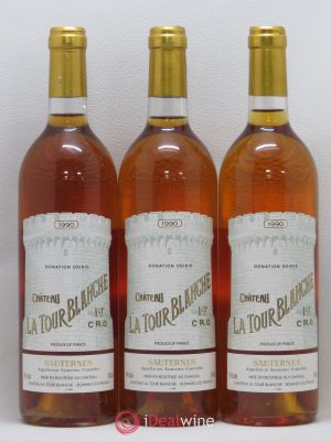 Château la Tour Blanche 1er Grand Cru Classé  1990 - Lot of 3 Bottles