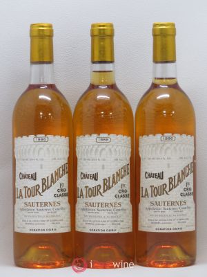 Château la Tour Blanche 1er Grand Cru Classé  1986 - Lot of 3 Bottles