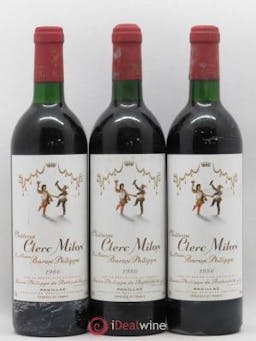 Château Clerc Milon 5ème Grand Cru Classé  1986 - Lot of 3 Bottles