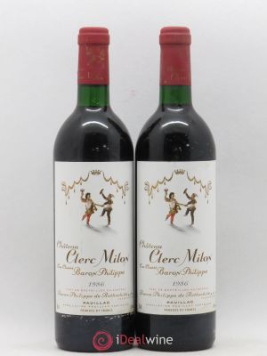 Château Clerc Milon 5ème Grand Cru Classé  1986 - Lot of 2 Bottles