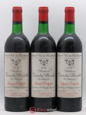 Château Coutelin-Merville Cru Bourgeois  1978 - Lot of 3 Bottles