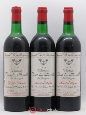 Château Coutelin-Merville Cru Bourgeois  1978 - Lot of 3 Bottles
