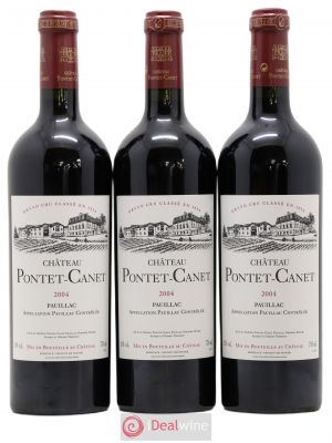 Château Pontet Canet 5ème Grand Cru Classé  2004 - Lot of 3 Bottles