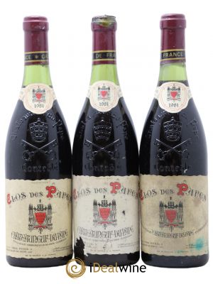 Châteauneuf-du-Pape Clos des Papes - Paul Avril  1981 - Lot of 3 Bottles
