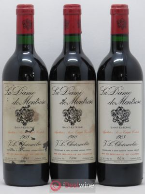 La Dame de Montrose Second Vin  1988 - Lot de 3 Bouteilles